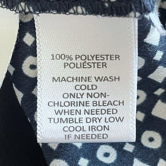 Ann Taylor Loft Women's Sz XS Black White Geo Print Scoop Neck Tank Top - Picture 5 of 9